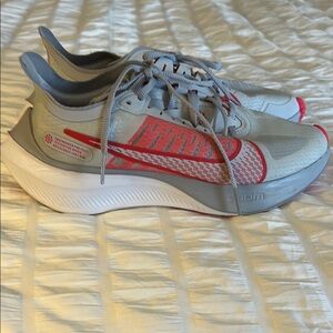 Gray and orange Athletic Sneakers